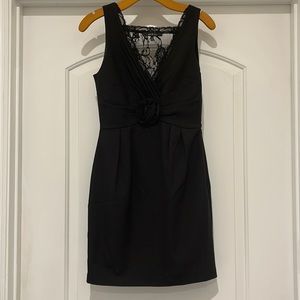 Ark & Co Black Mini Dress with Rose Lace Details Size Small